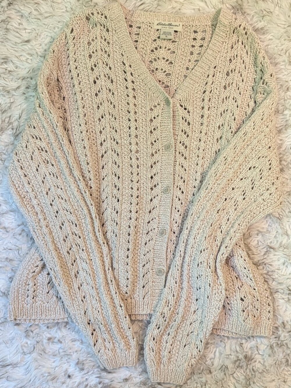 Eddie Bauer cotton v-neck cardigan - size XL